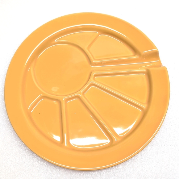 Hoffritz Fondue Plates Set of 6 9 1/2 Ceramic Divided Plates - Picture 8 of 12